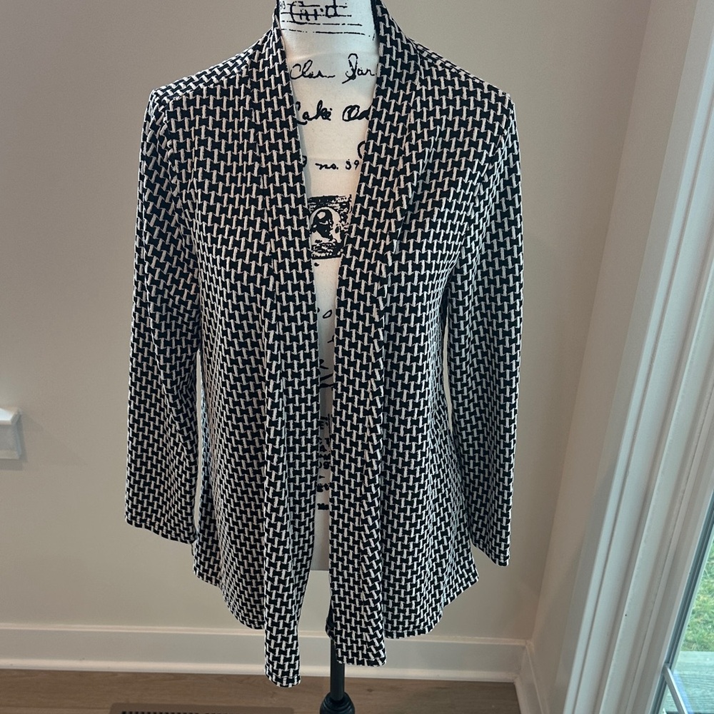 Espresso Black and White Geometric Blazer
